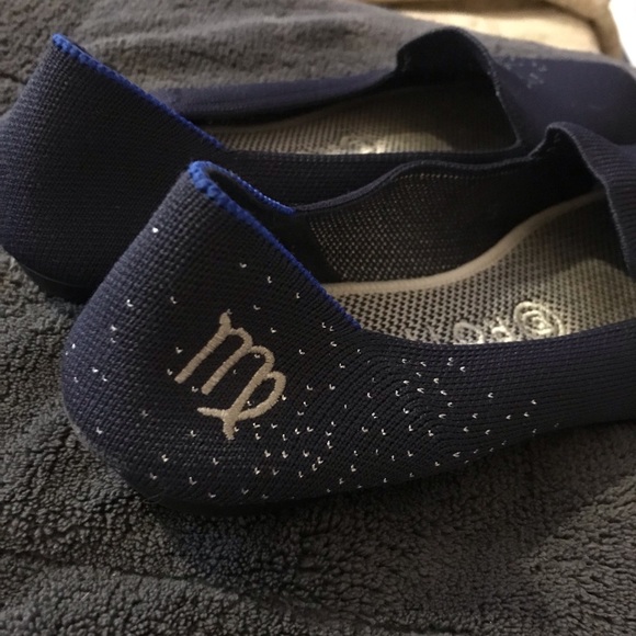Rothy’s Zodiac Virgo Loafers 7.5 Astrology Limited Edition Navy Silver Sparkle - Picture 5 of 14